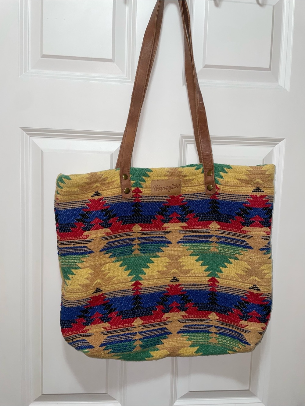 Billabong x Wrangler Show Off Tote Bag Southwestern Jacquard Leather Straps